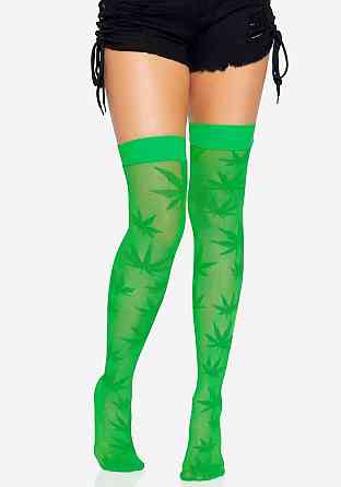 Панчохи з малюнком Leg Avenue 420 Net thigh highs Green Sex Aura Київ