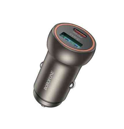 Автомобільний зарядний пристрій BOROFONE BZ32A Fresh PD30W+QC3.0 car charger metal gray Одеса