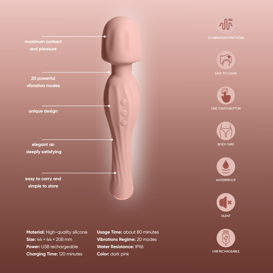 Вібратор-мікрофон 28 режимів Sweet Em, темно-рожевий Sex Aura Київ - фото 4