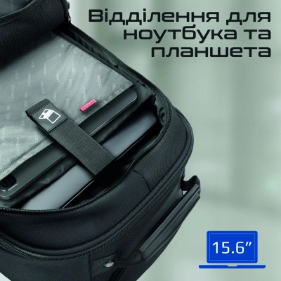 Рюкзак для ноутбука Promate 15.6" Compact-TR black (compact-tr.black) Вінниця - фото 4
