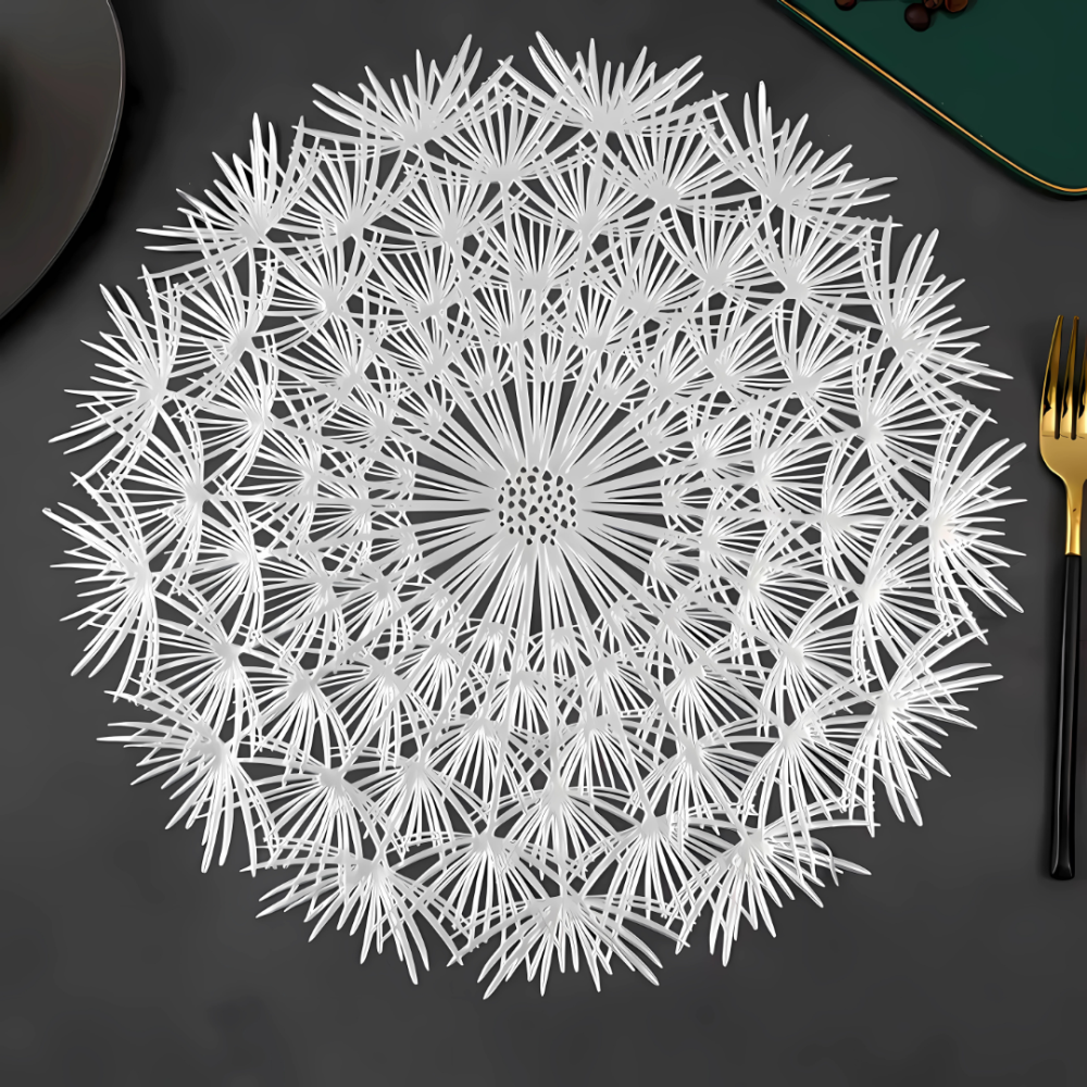 Сервірувальна серветка під гаряче кругла, килимок сервірувальний килимок сріблястий набір 2 шт Кам'янець-Подільський - фото 3