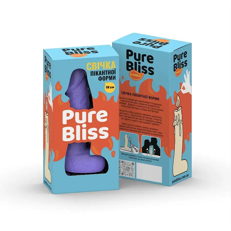 Свічка у вигляді члена Pure Bliss BIG Violet 18 см Львов - изображение 7