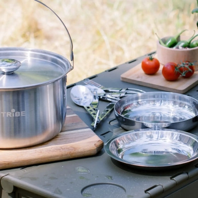 Набір туристичного посуду Tribe Hiker Set сталевий (T-FC-0020-metal) Вінниця - фото 7
