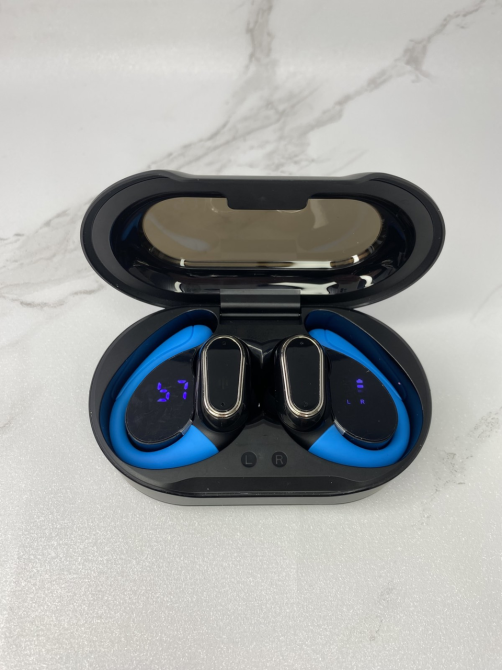 Б/В Бездротові навушники Kuizil Q76 Bluetooth 5.3 TWS, 50 годин автономності, IP7, LED-дисплей, спортивні, чорні Київ - фото 1