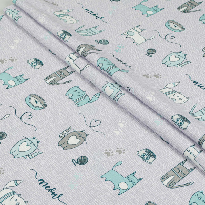 Постільна білизна Home Line Котяча радість бірюзовий, бязь, полуторний (179197) Вінниця - фото 2