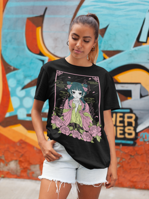 Футболка для хлопчика з аніме принтом Кусурійа Но Хіторігото Маомао оверсайз (зріст від 165 до 180) Чорний AnimeJ0794m Дніпро - фото 3