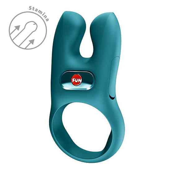 Ерекційне віброкільце з подвійною стимуляцією клітора Fun Factory NŌS CLASSIC Bottle Green, 2 мотори Sex Aura Київ