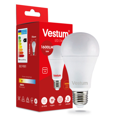 Лампочка Vestum LED A70 18W 3000K 220V E27 (1-VS-1112) Винница - изображение 1