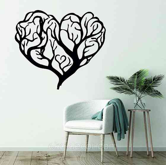 Декоративное настенное Панно «Дерево сердце» Декор на стену 70*61 см, Черный Киев