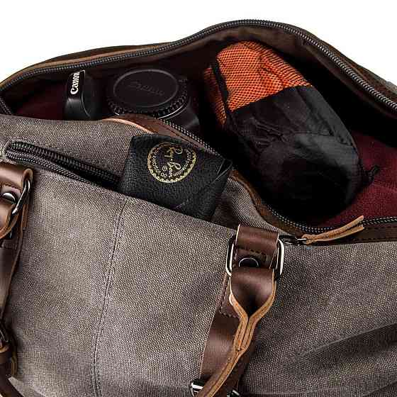 Дорожня сумка текстильна велика Vintage 20165 Сіра Київ