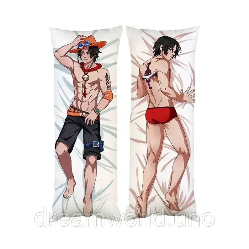 Подушка дакімакура Портгас Д. Ейс Ван Піс декоративна пардова подушка для обіймання двостороння 60х180 Харків - фото 1