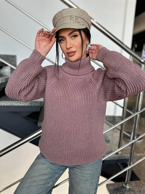 Женский вязаный свитер с высокой горловиной. 42-54р Киев - изображение 9