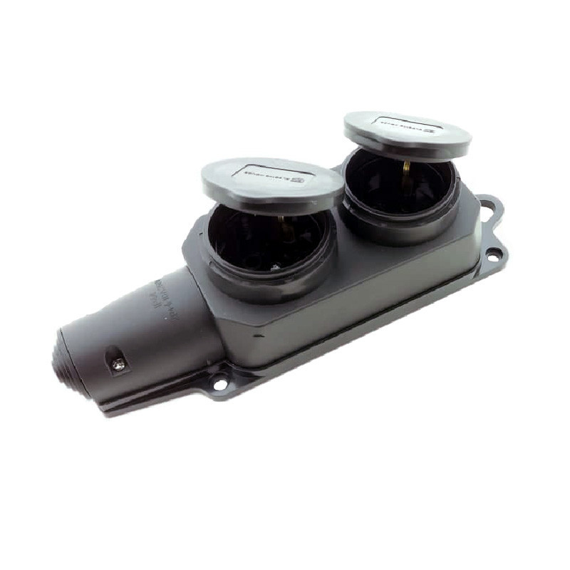 Рукоять с заземлением с крышкой 2 гнезда, каучук, черный Днепр - изображение 2