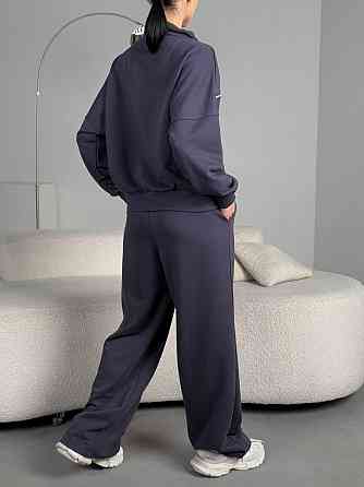 Женский стильный прогулочный оверсайз костюм двойка: кофта и штаны турецкая трехнитка петля пинье Одесса