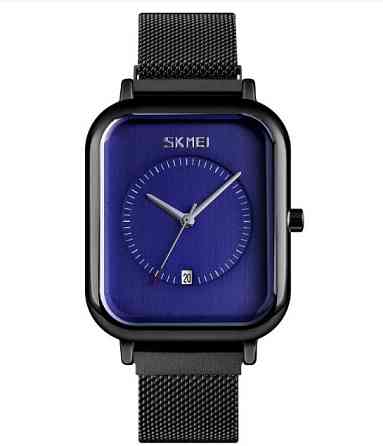 Класичний чоловічий наручний годинник Skmei 9207 Чорні з синім циферблатом Вінниця