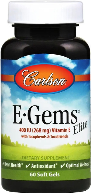 Вітамін Е альфа токоферол Carlson Vitamin E 400 МЕ 60 капс Київ - фото 1