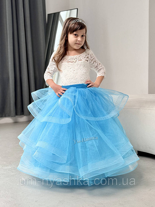 Платье Весны Длинное нарядное пышное зеленое платье на 5-6, 6-8 лет Виктория Кривой Рог - изображение 2