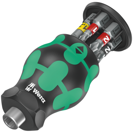 Викрутка Wera з магнітним тримачем 1/4'' магазин з бітами в ручці PH/PZ/SL 05008874001 Одеса