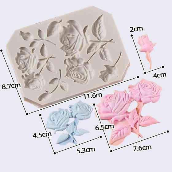 Молд силиконовый Розы 87 на 116 мм серый Киев