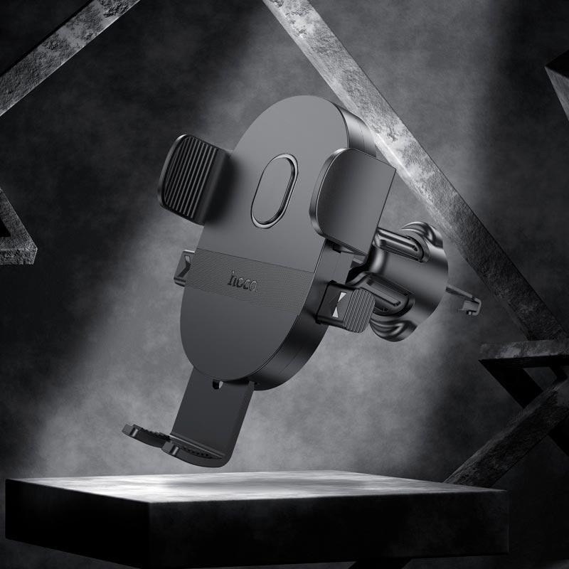 Автотримач для телефона HOCO H18 Mighty one-button car holder(air outlet) Black Киев - изображение 8