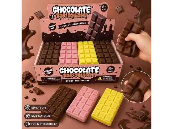 Антистрес-сквіш шоколадка 15,5см жовтий Chocolate mix ТМ КИТАЙ Київ