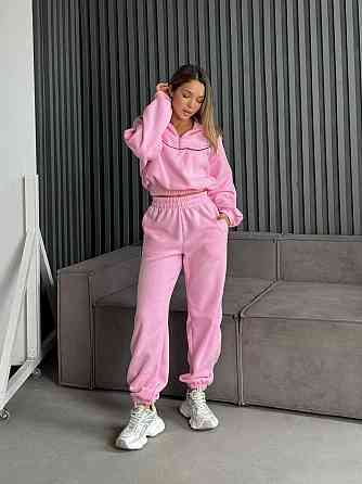 Женский теплый прогулочный костюм двойка: кофта и брюки из двухстороннего флиса Одесса