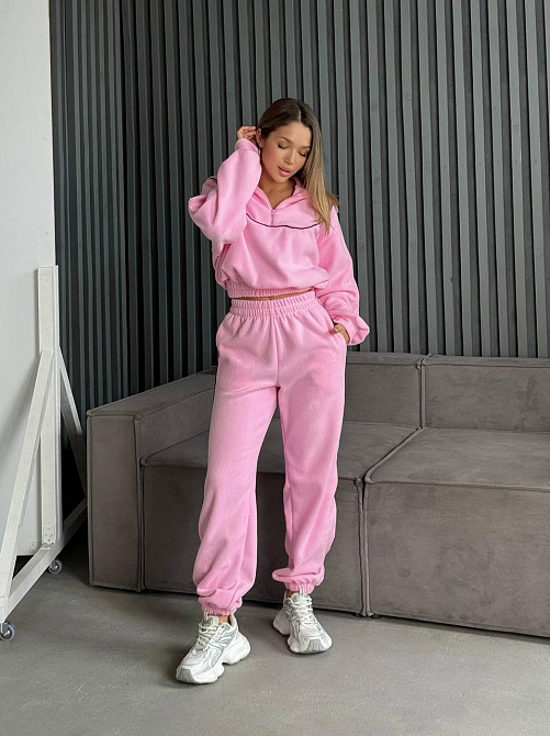 Жіночий теплий прогулянковий костюм двійка: кофта і штани з двостороннього флісу Одеса - фото 6