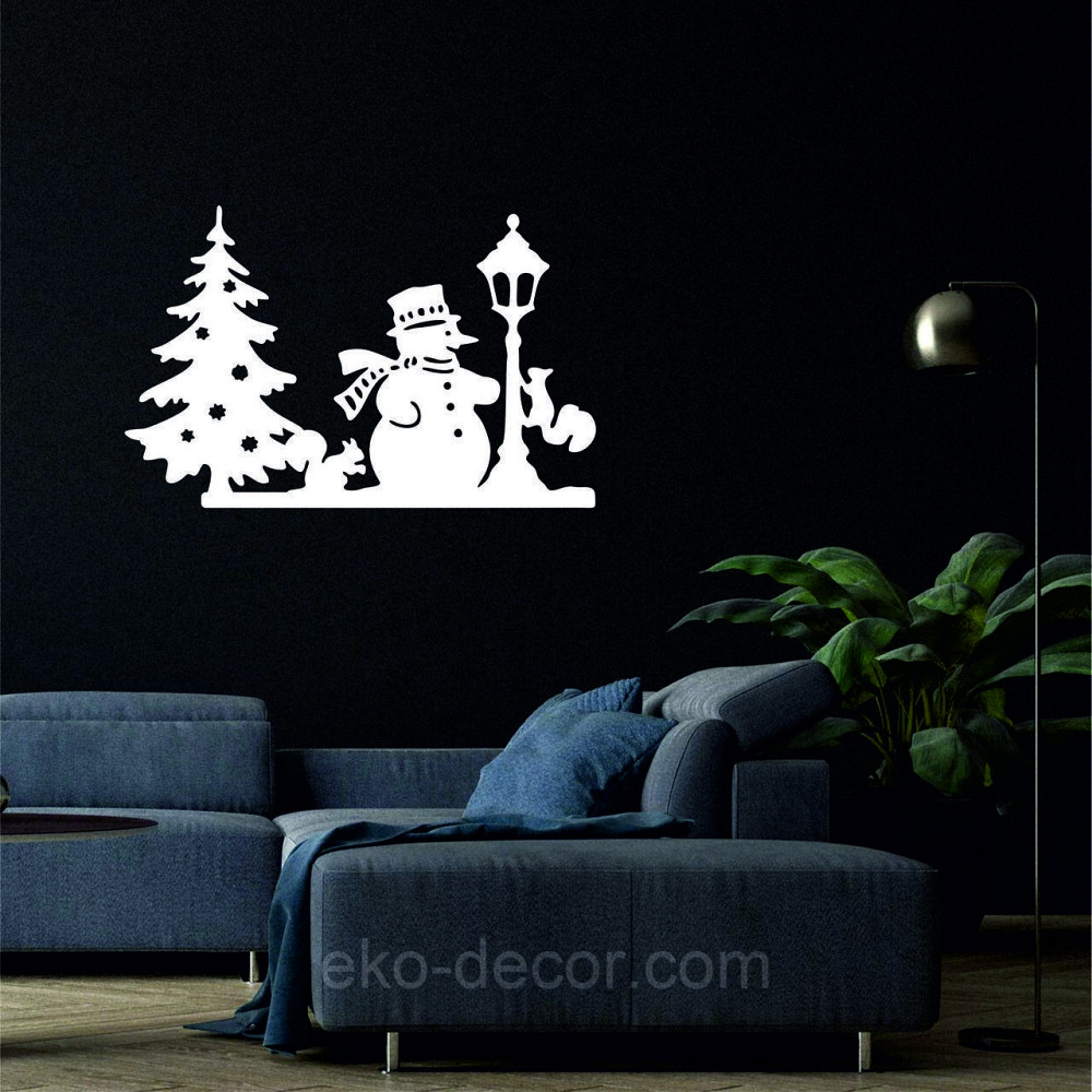 Декоративне настінне Панно «Новий рік», Декор на стену 70*44 см, Білий Київ - фото 4