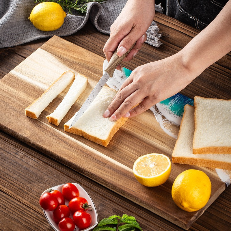 Обробна дошка для кухні з бамбука, дошка на кухню для оброблення з візерунком морської хвилі бамбукова 45 х 23 см Кам'янець-Подільський - фото 7