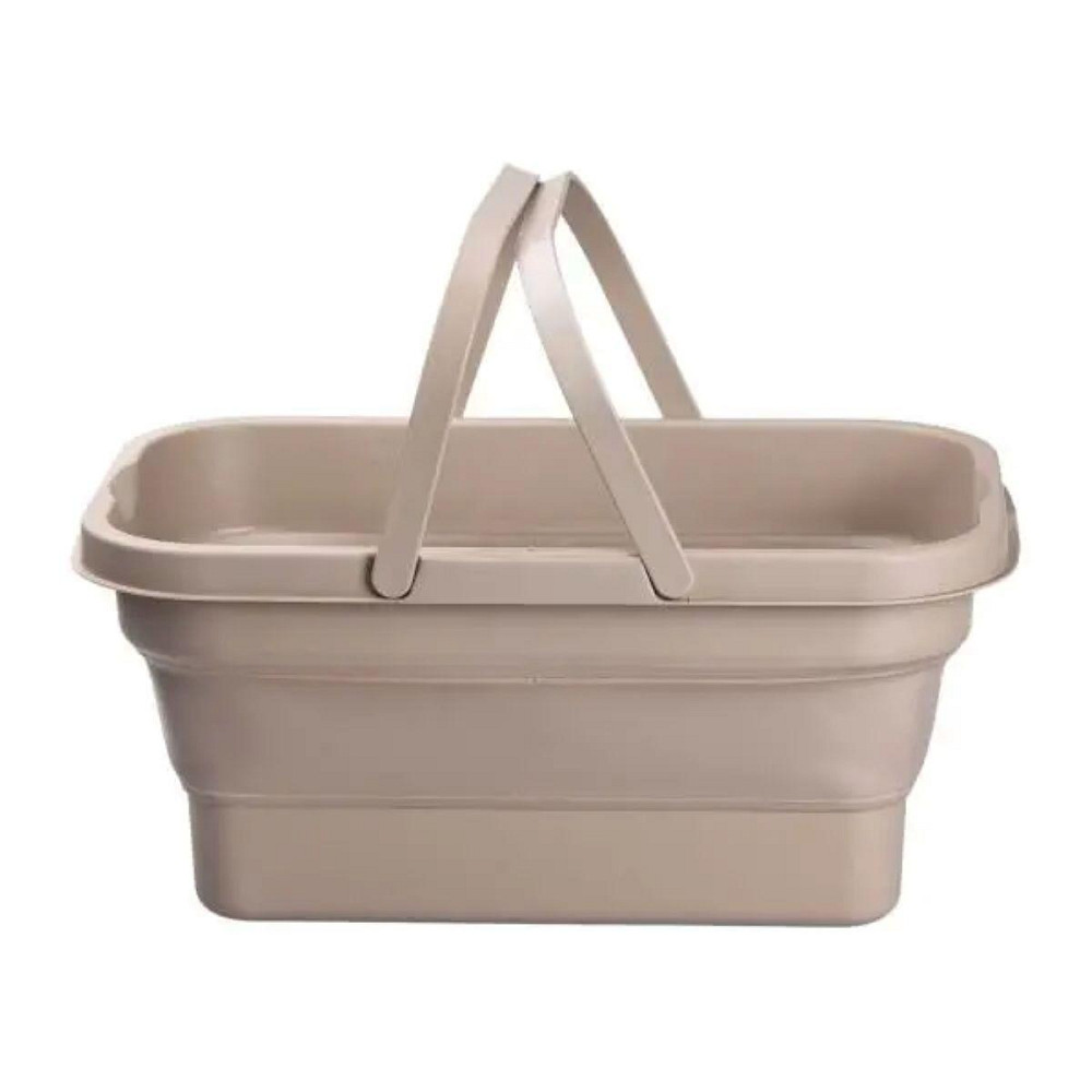 Складна корзина для пікніка з кришкою бежева 44.8х26х14 см Київ - фото 7