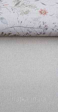 Шпалери вінілові на флізеліні Grandeco Universe метрові однотонні під тканину дрібна крапка пісочні із зеленим Київ