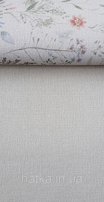 Шпалери вінілові на флізеліні Grandeco Universe метрові однотонні під тканину дрібна крапка пісочні із зеленим Київ - фото 2