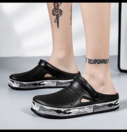 Крокси чорні сабо чоловічі crocs чоловічі літні гумові ляпанці із закритим носком 41 розмір - 26 см Одеса - фото 4