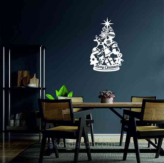 Декоративное настенное Панно «Новый год», Декор на стену 110*67 см, Белый Киев