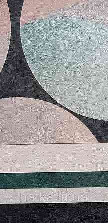Шпалери вінілові на флізеліні Sintra Atmosphere метрові геометрія кола зелений чорний сірий рожевий 512456 Київ