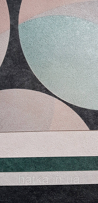 Обои виниловые на флизелине Sintra Atmosphere метровые геометрия круги зеленый черный серый розовый  512456 Киев - изображение 3