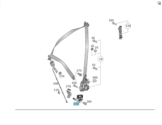 Mercedes-Benz  A1668600122 Піропатрон переднього правого ременя безпеки пасажира ML/GLE W166 GL/GLS X166 GLE Coupe C292 Одеса