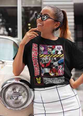 Футболка для хлопчика з аніме принтом Мазінгер З Аніме Коол оверсайз (зріст від 165 до 180) Чорний AnimeJ0051m Дніпро