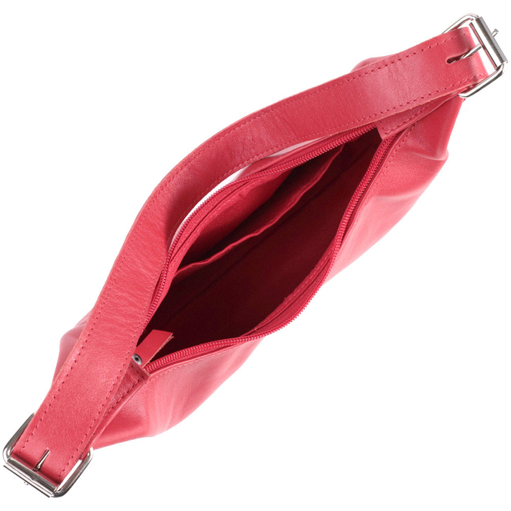 Яркая сумка багет с регулируемым ремнем из гладкой натуральной кожи Shvigel 22832 Красная Киев - изображение 7