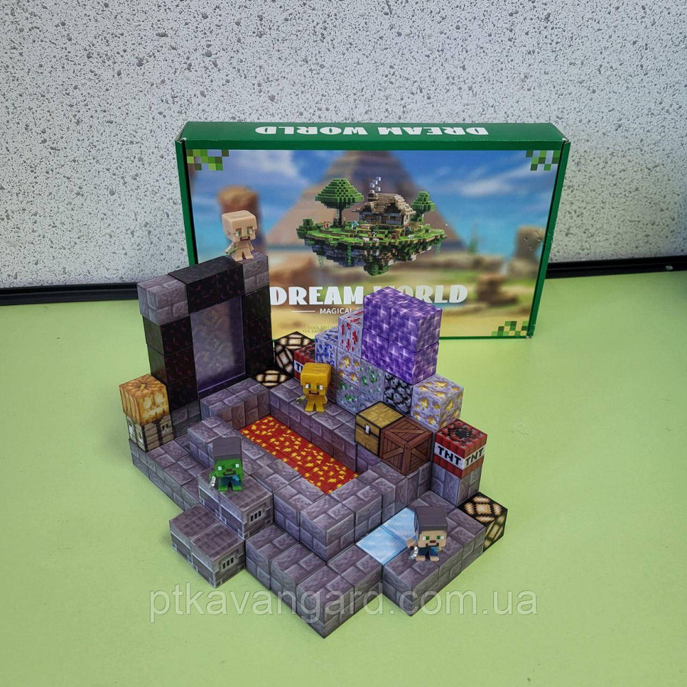 Конструктор магнітний Майнкрафт 124 магнітних блоков портал в печері Dream World LZCK 080 Хмельницький - фото 5