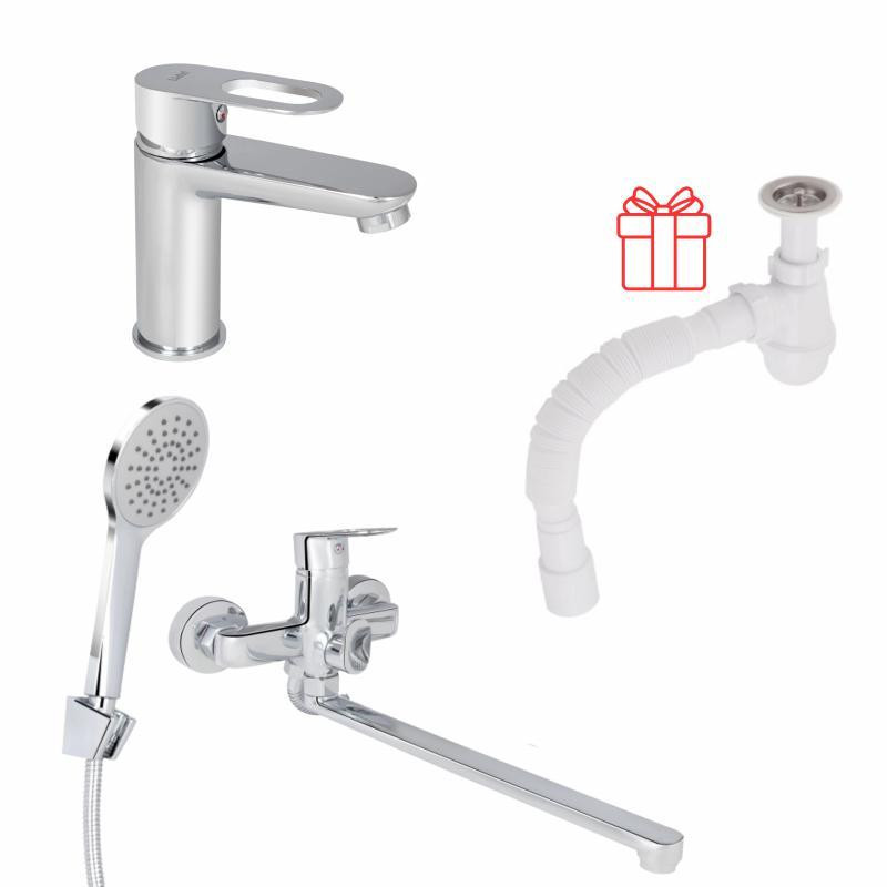 Комплект для Ванной Latwa: Смеситель для раковины LDLAT001CRM45412 + Смеситель для Ванной LDLAT005CRM45415 Киев - изображение 1