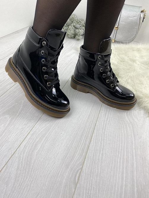 Черевики жіночі ARLEN чорні шкіра лакована зима 36-40 (БК-16/76 2850) Коломия - фото 4