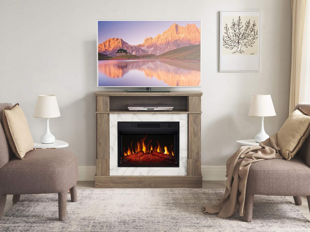 Камінокомплект ArtiFlame For Living AF23S дуб сірий з обігрівом і звуком горіння вогню Київ - фото 8