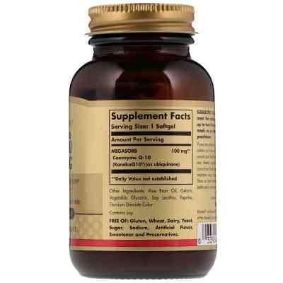 Антиоксидант Solgar Коэнзим Q-10, Megasorb CoQ-10, 100 мг, 30 гелевых капсул (SOL00947) Винница