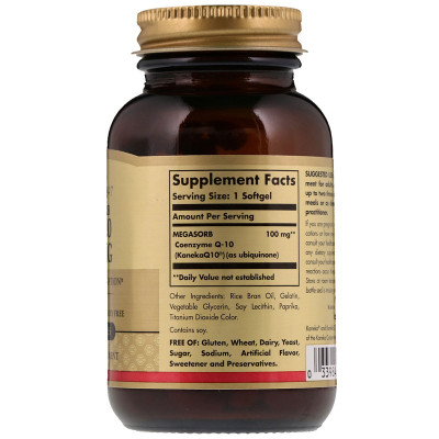 Антиоксидант Solgar Коензим Q-10, Megasorb CoQ-10, 100 мг, 30 гелевих капсул (SOL00947) Вінниця - фото 2