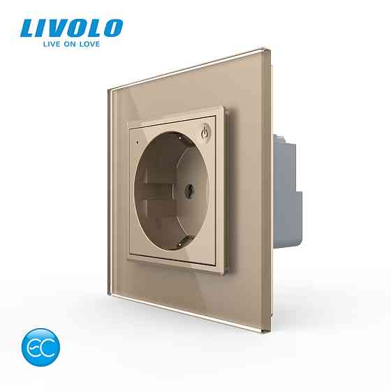 LIVOLO Розумна розетка EC з заземленням Livolo золото (VL-M7FCTC16AZ2-2AP) Коломия