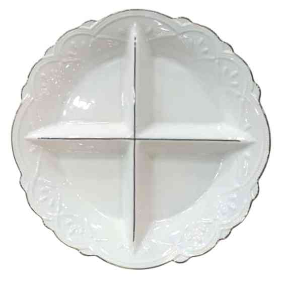 Yiwu Менажниця порцелянова на 4 секції для закусок Ø 27 (см) тарілка менажниця кругла для серві Коломия