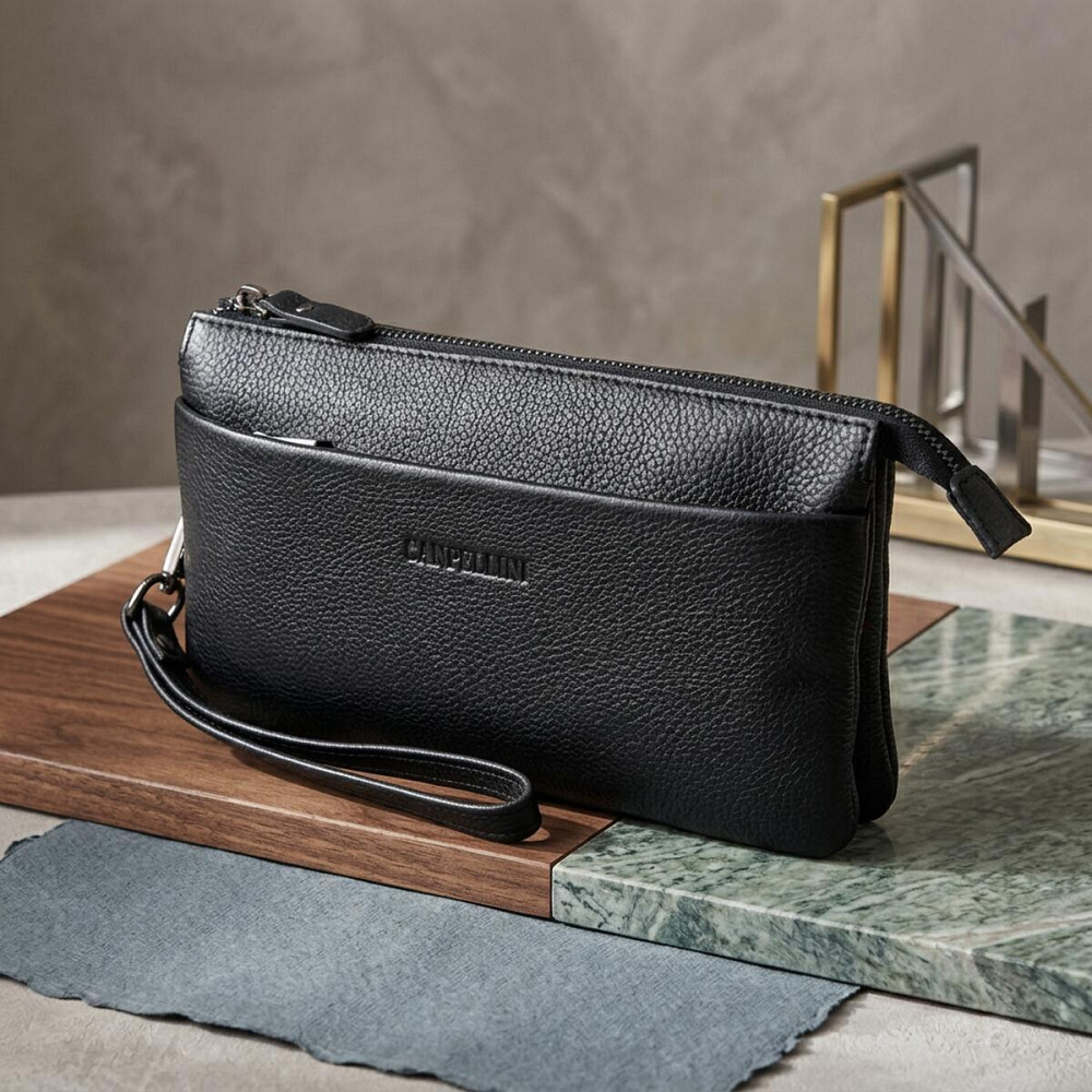 Мужской кожаный клатч для карт купюр и документов CANPELLINI 21557 Черный Киев - изображение 19