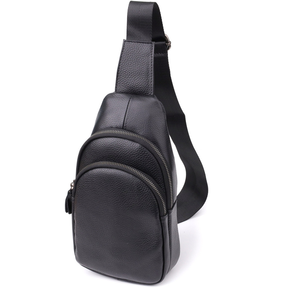 Чоловіча сумка через плече з натуральної шкіри Vintage 23032 Чорний Київ - фото 10