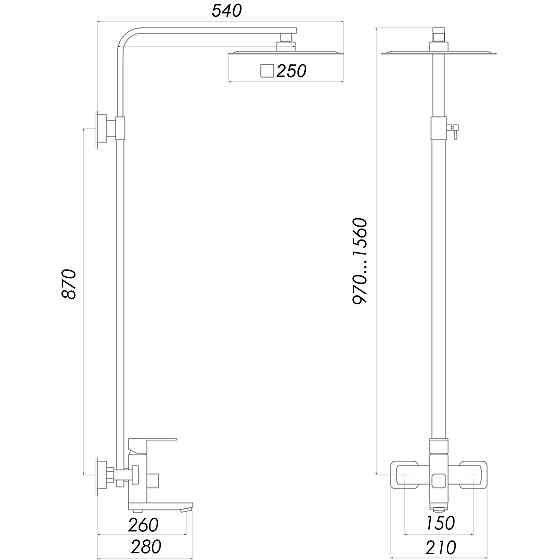 Душова система Globus Lux SICILIA PLUS-SBQ-SH-02-BB Луцьк